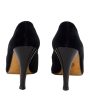 Velvet Pumps with Leather Bow For Discount