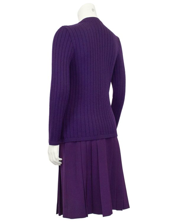 Purple Cardigan and Skirt Ensemble Online Sale