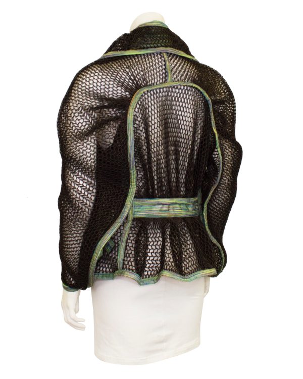 Black and Green  Fish Net  Jacket For Cheap