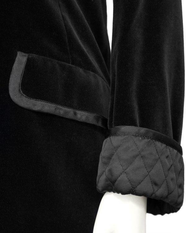 Black Velvet and Quilted Smoking Jacket Online