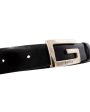 Tom Ford Era Black Leather Belt with Silver Metal G Buckle Cheap