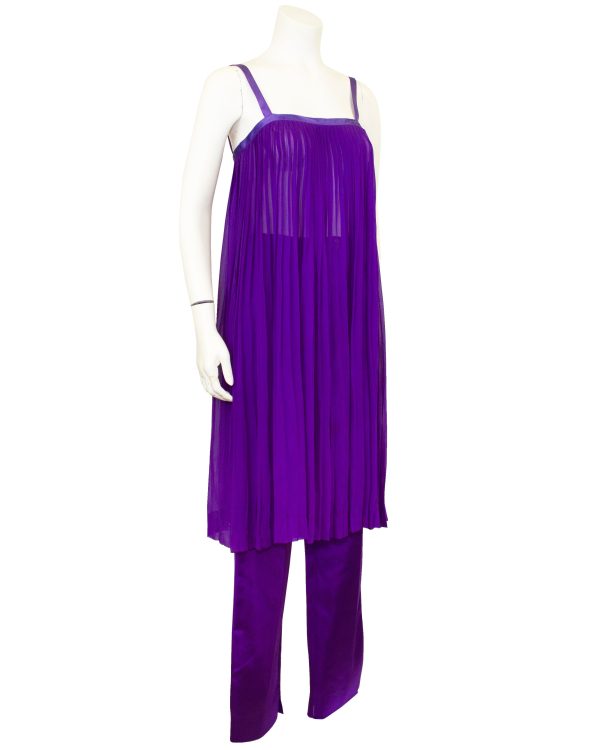 Purple Pleated and Silk Ensemble Online now