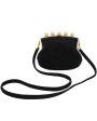 Phillippe Model Paris Black and Gold Suede Mini Bag Cheap