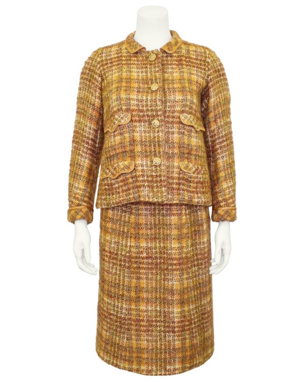 Copper Tweed Jacket and Dress Ensemble Hot on Sale