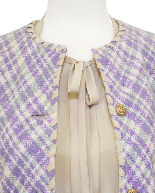 Purple Tweed Jacket and Dress Ensemble Online Sale