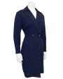 Navy Wool Double Breasted Coat Dress on Sale