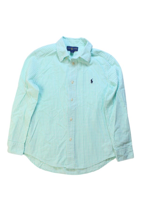 Ralph Lauren Checkered Button Down Shirt Size 7Y Hot on Sale