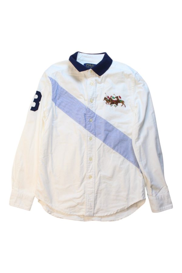 Polo Ralph Lauren Embroidered Long Sleeve Shirt Size 10-12Y Cheap