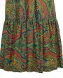 Green Paisley Russian Collection Peasant Skirt For Sale