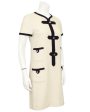 Cream Wool Dress with Black Passimenterie Trim Sale