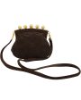 Phillippe Model Paris Brown and Gold Embroidered Suede Mini Bag For Cheap