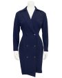 Navy Wool Double Breasted Coat Dress on Sale