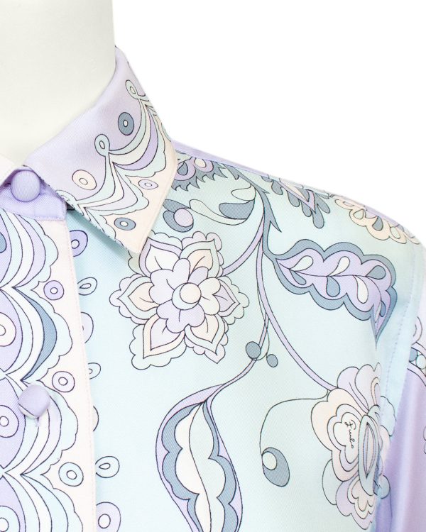 Pastel Floral Silk Shirt Hot on Sale