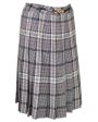 Grey, Black and Red Wool Plaid Skirt Hot on Sale