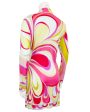 Pink and Yellow Abstract Printed Tunic For Cheap