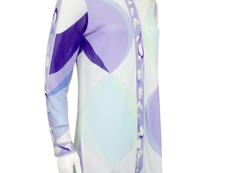 Blue and Purple Abstract Printed Tunic on Sale