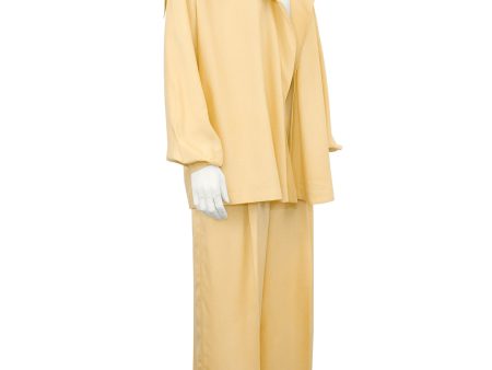 Beige Silk Jacket and Trouser Ensemble Online