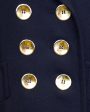 Navy Wool Skirt Suit with Gold Buttons For Discount