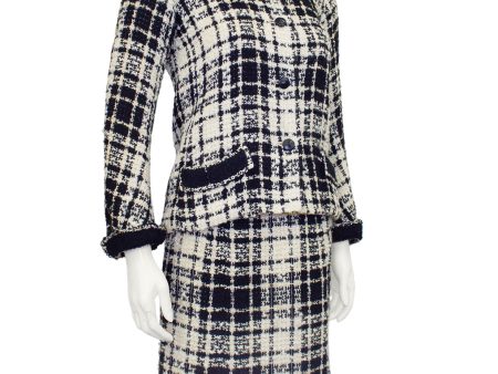 Black and Cream Tweed Jacket and Dress Ensemble Online Sale