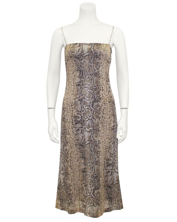 Snake Print Slip Dress For Discount