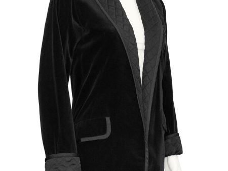 Black Velvet and Quilted Smoking Jacket Online