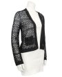 Black Crochet Open Cardigan For Sale