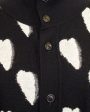 Black and White Heart Cardigan For Cheap